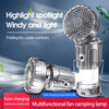 Multi-function Portable Outdoor LED Camping Lantern With Fan. Light Solar Rechargeable